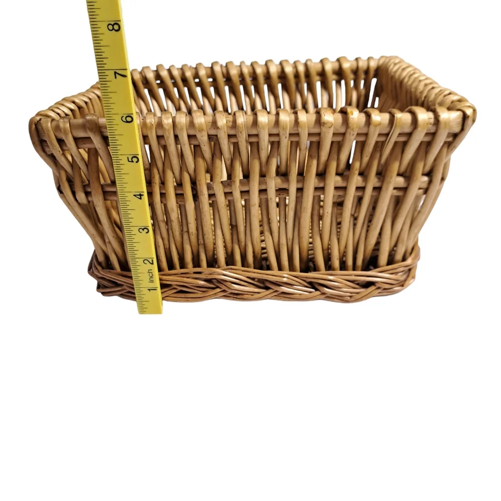 Wooven Rectangular Basket Brown Storage, Decorative, Fruit 9.5 ×‎ 8 ×6